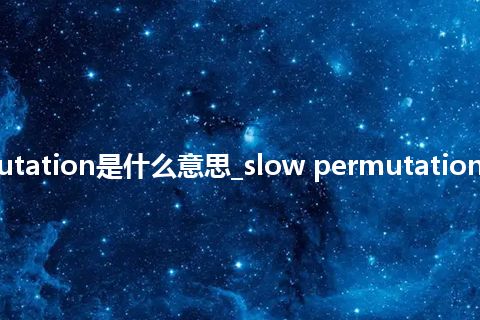 slow permutation是什么意思_slow permutation的意思_用法