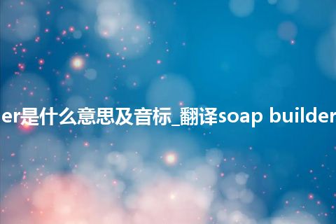 soap builder是什么意思及音标_翻译soap builder的意思_用法