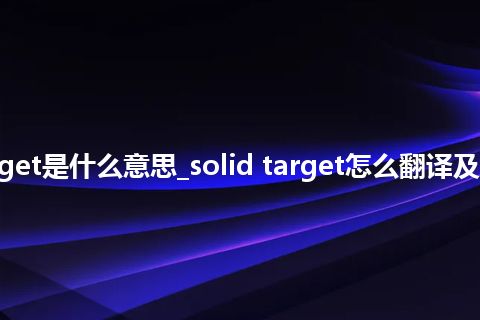 solid target是什么意思_solid target怎么翻译及发音_用法