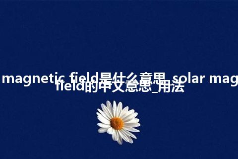 solar magnetic field是什么意思_solar magnetic field的中文意思_用法