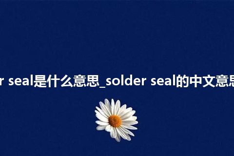 solder seal是什么意思_solder seal的中文意思_用法