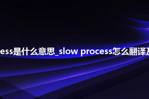 slow process是什么意思_slow process怎么翻译及发音_用法
