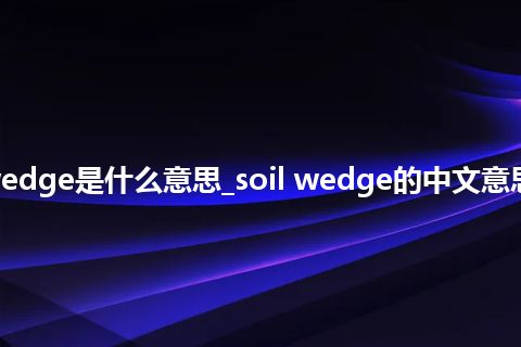 soil wedge是什么意思_soil wedge的中文意思_用法