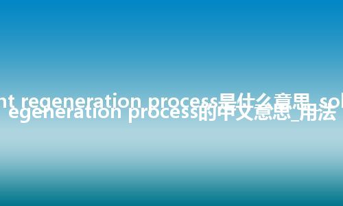 solvent regeneration process是什么意思_solvent regeneration process的中文意思_用法