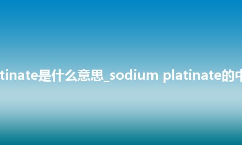 sodium platinate是什么意思_sodium platinate的中文意思_用法