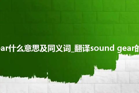 sound gear什么意思及同义词_翻译sound gear的意思_用法