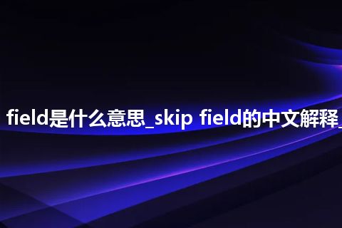 skip field是什么意思_skip field的中文解释_用法