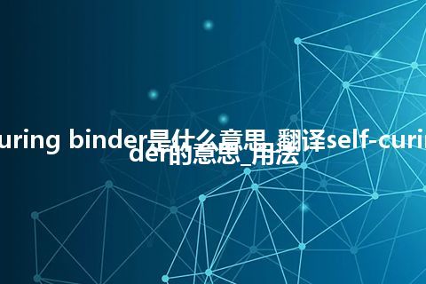 self-curing binder是什么意思_翻译self-curing binder的意思_用法