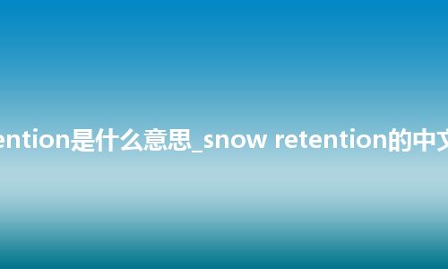 snow retention是什么意思_snow retention的中文释义_用法