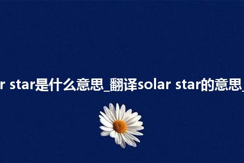 solar star是什么意思_翻译solar star的意思_用法