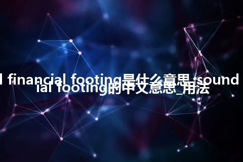 sound financial footing是什么意思_sound financial footing的中文意思_用法