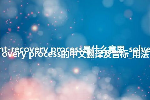 solvent-recovery process是什么意思_solvent-recovery process的中文翻译及音标_用法