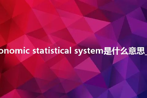 socioeconomic statistical system是什么意思_中文意思