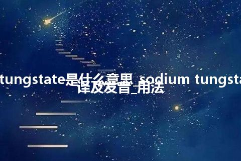 sodium tungstate是什么意思_sodium tungstate怎么翻译及发音_用法