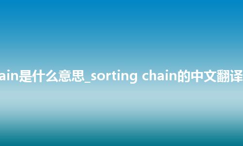 sorting chain是什么意思_sorting chain的中文翻译及音标_用法