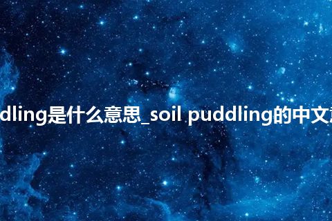 soil puddling是什么意思_soil puddling的中文意思_用法