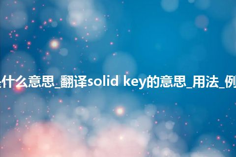 solid key是什么意思_翻译solid key的意思_用法_例句_英语短语