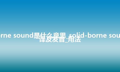 solid-borne sound是什么意思_solid-borne sound怎么翻译及发音_用法