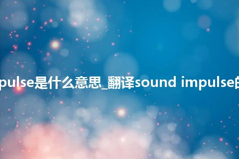 sound impulse是什么意思_翻译sound impulse的意思_用法
