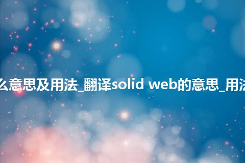 solid web是什么意思及用法_翻译solid web的意思_用法_例句_英语短语