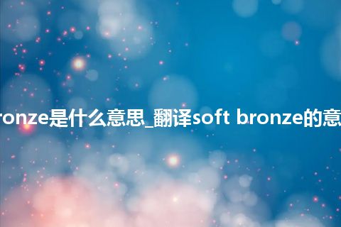 soft bronze是什么意思_翻译soft bronze的意思_用法