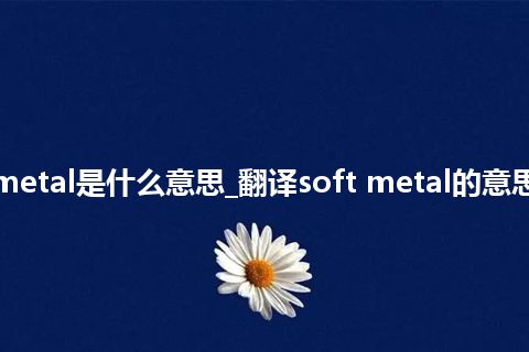 soft metal是什么意思_翻译soft metal的意思_用法