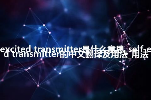 self-excited transmitter是什么意思_self-excited transmitter的中文翻译及用法_用法