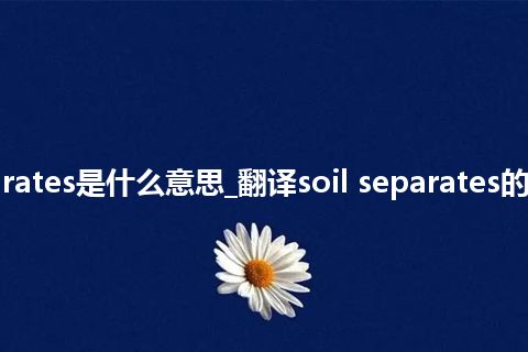 soil separates是什么意思_翻译soil separates的意思_用法