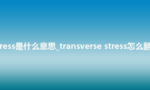 transverse stress是什么意思_transverse stress怎么翻译及发音_用法