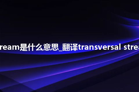 transversal stream是什么意思_翻译transversal stream的意思_用法