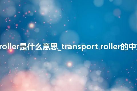 transport roller是什么意思_transport roller的中文意思_用法