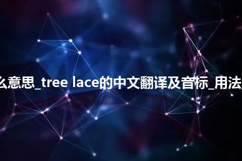 tree lace是什么意思_tree lace的中文翻译及音标_用法_例句_英语短语
