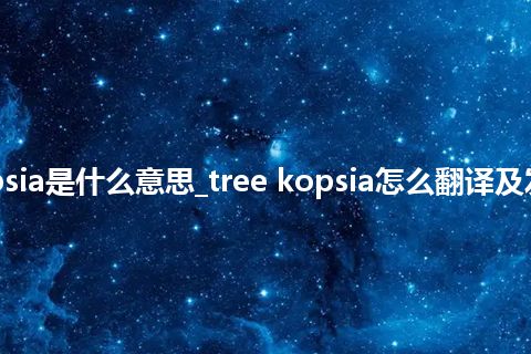 tree kopsia是什么意思_tree kopsia怎么翻译及发音_用法