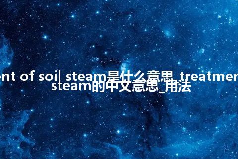 treatment of soil steam是什么意思_treatment of soil steam的中文意思_用法