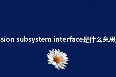 transmission subsystem interface是什么意思_中文意思
