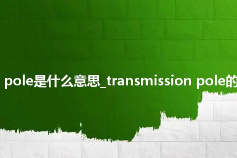 transmission pole是什么意思_transmission pole的中文释义_用法