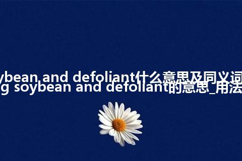 topping soybean and defoliant什么意思及同义词_翻译topping soybean and defoliant的意思_用法