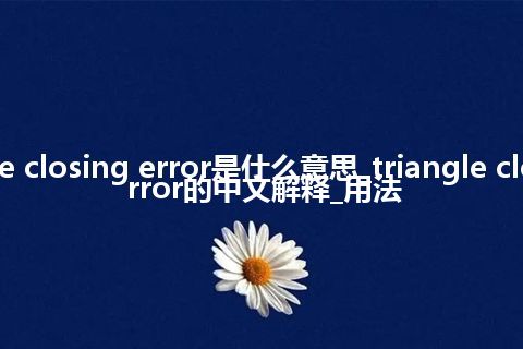 triangle closing error是什么意思_triangle closing error的中文解释_用法