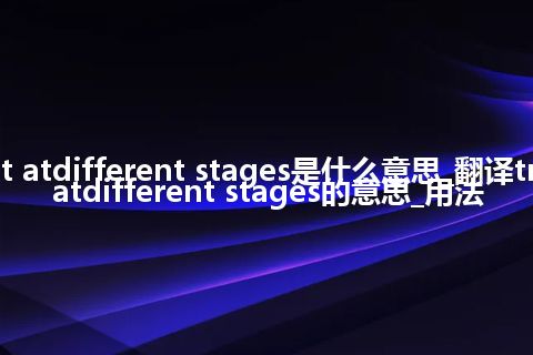 treatment atdifferent stages是什么意思_翻译treatment atdifferent stages的意思_用法