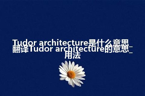 Tudor architecture是什么意思_翻译Tudor architecture的意思_用法