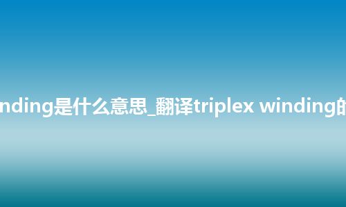 triplex winding是什么意思_翻译triplex winding的意思_用法