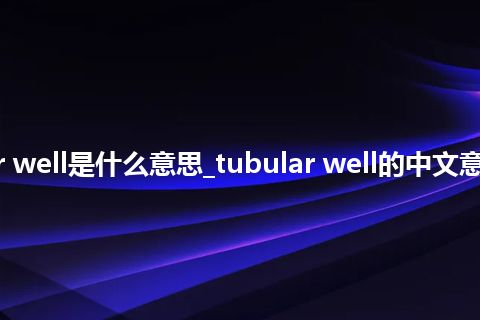 tubular well是什么意思_tubular well的中文意思_用法