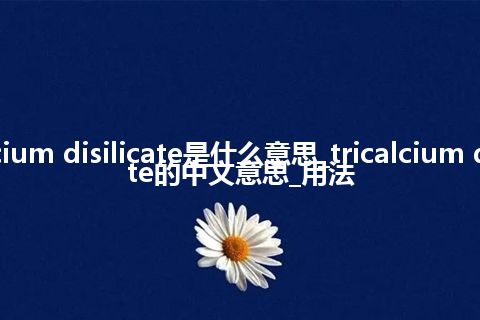 tricalcium disilicate是什么意思_tricalcium disilicate的中文意思_用法