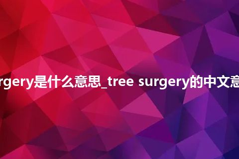 tree surgery是什么意思_tree surgery的中文意思_用法