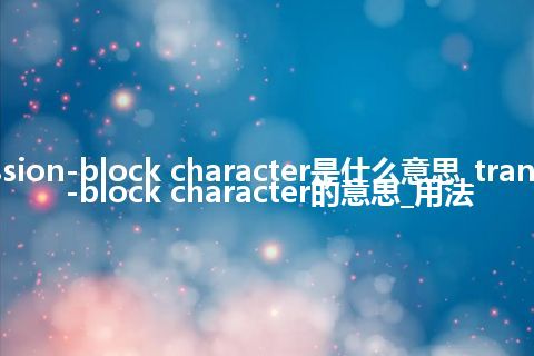 transmission-block character是什么意思_transmission-block character的意思_用法