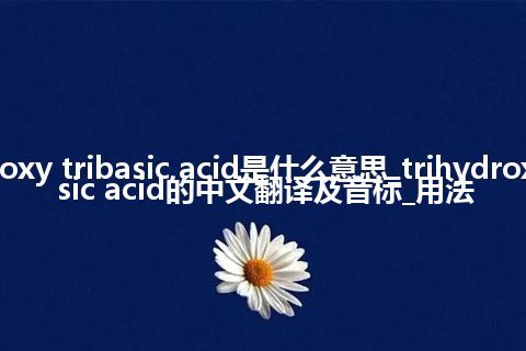 trihydroxy tribasic acid是什么意思_trihydroxy tribasic acid的中文翻译及音标_用法