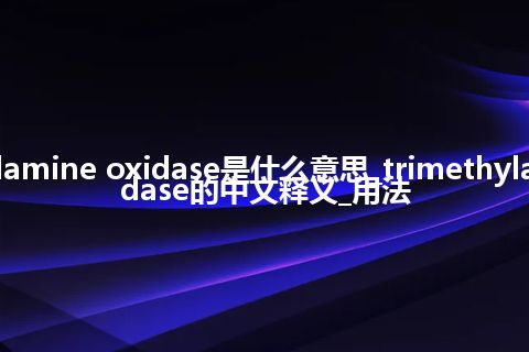 trimethylamine oxidase是什么意思_trimethylamine oxidase的中文释义_用法