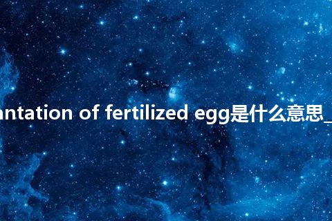 transplantation of fertilized egg是什么意思_中文意思