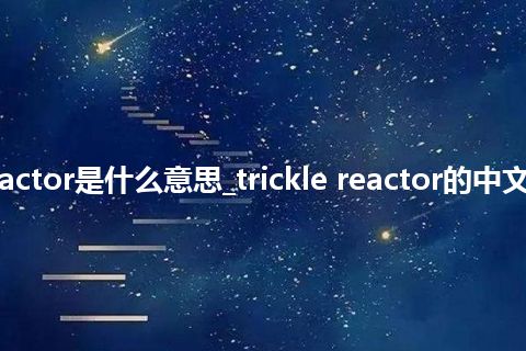 trickle reactor是什么意思_trickle reactor的中文释义_用法