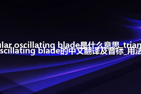 triangular oscillating blade是什么意思_triangular oscillating blade的中文翻译及音标_用法